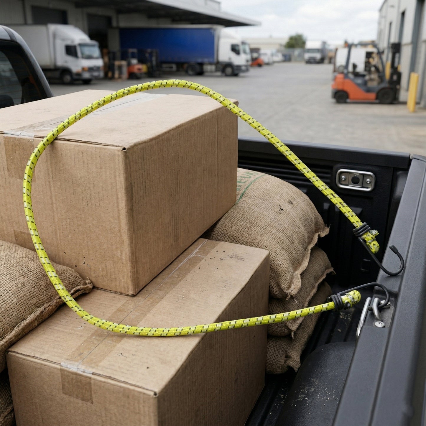 Close-up of strong elastic bungee cord