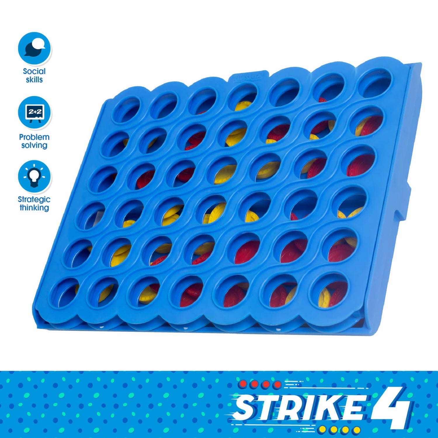 Funskool Strike 4 – Classic Disc Dropping Strategy Game for Kids & Family