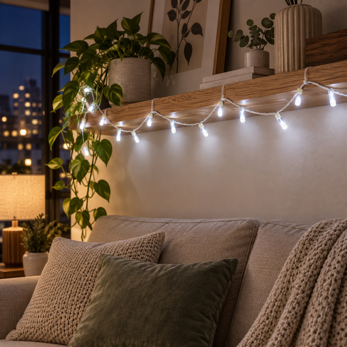 LED String Lights with Plug for Festive Home and Window Decoration (15 Mtr)