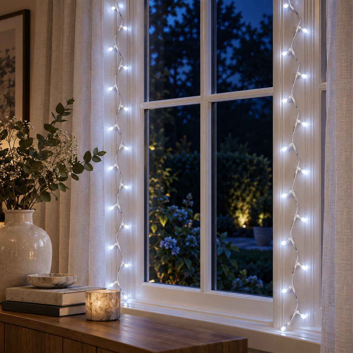 LED String Lights with Plug for Festive Home and Window Decoration (15 Mtr)