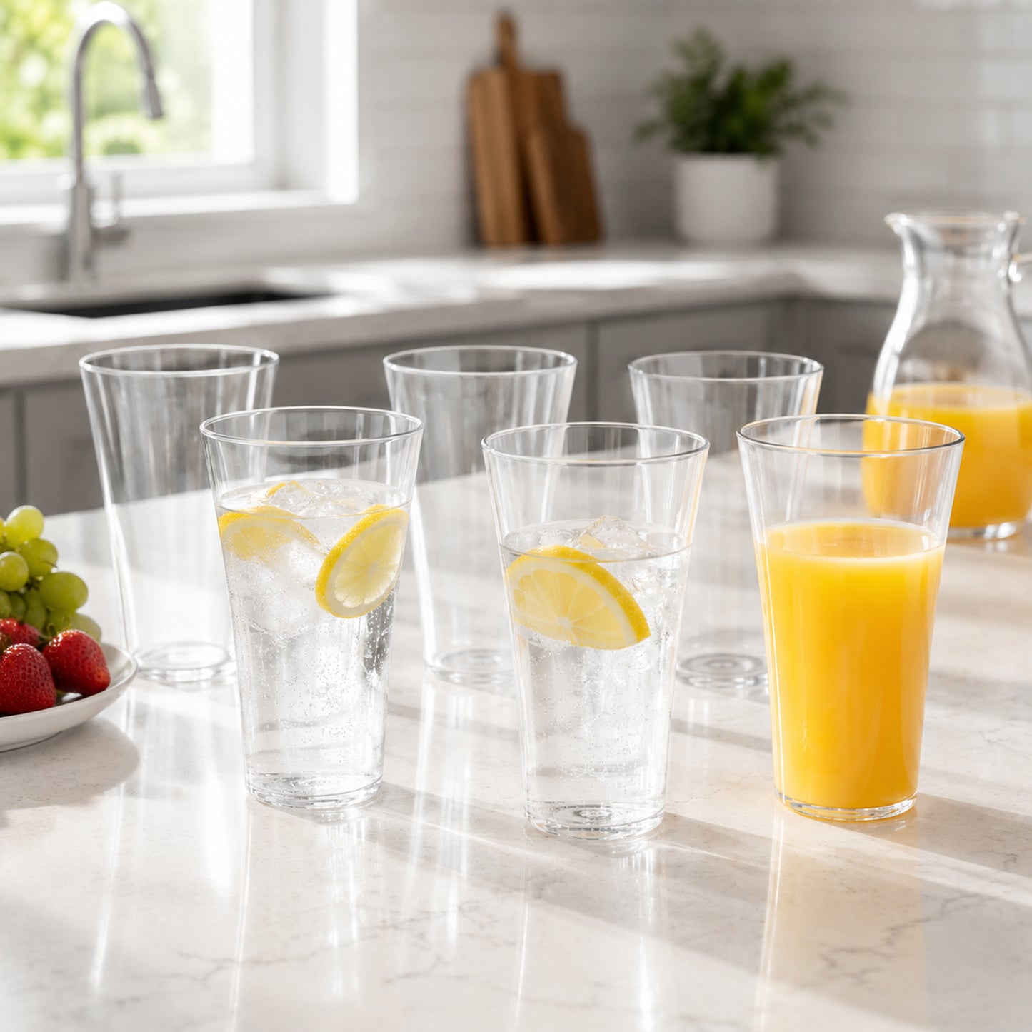 Plastic Juicy Glasses Set – 300ml Unbreakable | Serve Stellar