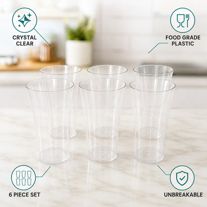 Plastic Juicy Glasses Set – 300ml Unbreakable | Serve Stellar