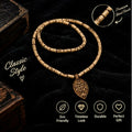 Spiritual Wooden Tulsi Kanthi Mala with Engraved Mahadev Shiv Leaf Pendant for Men