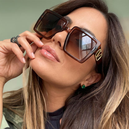 Stylish Oversized Square Sunglasses for Men and Women Mix Design (1 Pc)