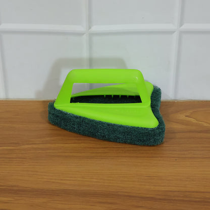 Use of brush cleaning floor tiles live demonstration