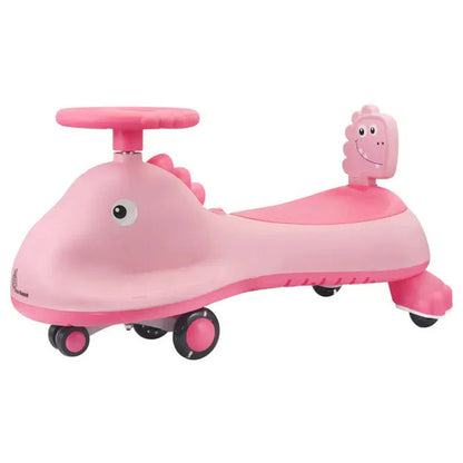Kids Swing Car Ride On Toy with Music, Pink Shark Design Magic Twist Car (1 Pc)