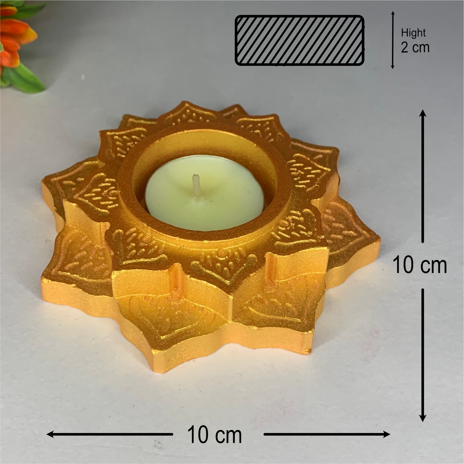 Handmade Lotus Diya – Rose Gold Tealight Holder | Traditional Candle Holder for Diwali, Pooja, Meditation & Home Décor | Festival Gift Item