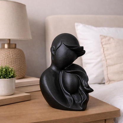 Abstract Couple Figurine Black | Modern Home Decor Tabletop Sculpture