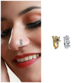 Non-Pierced Nose Rings Set – Silver Plated Floral & Heart Design