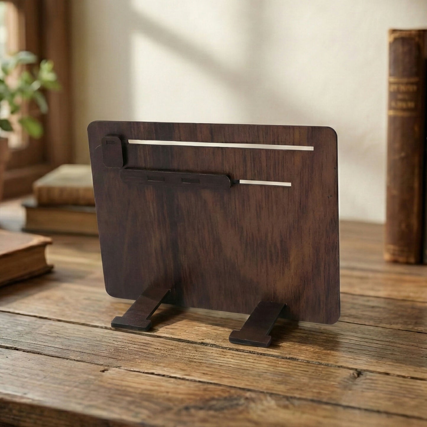 Wooden Perpetual Desk Calendar with Sliding Month Marker & Date Display
