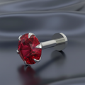 Silver plated Ruby Red AD Flat Back Labret Stud earrings for women and girls