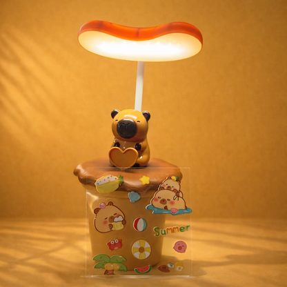 Cute Bear LED Desk Lamp with Flexible Neck, Decorative Night Light for Kids Room