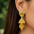 Ethnic Dangling Earrings – Intricate Hexagon Jhumka Design