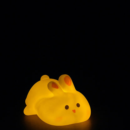 Cute Soft Bunny Night Light for Kids – Warm Glow Silicone Animal Bedside