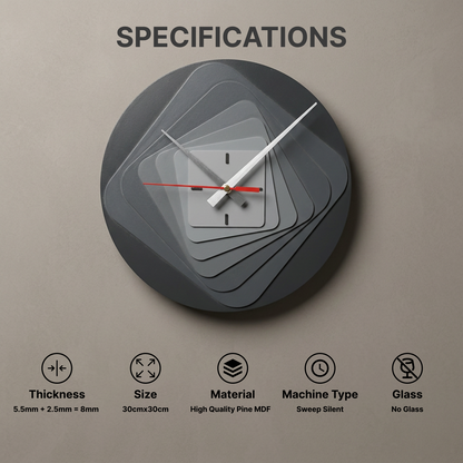 Clock 7 Layer Grey 5