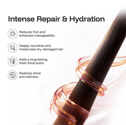Healthy, shiny hair after using nourishing and repairing hair mask