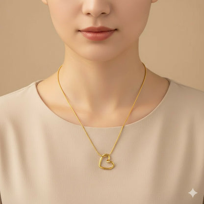 Elegant Gold Heart Pendant Necklace for Women – Minimalist Love Charm Jewelry