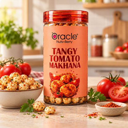 Tangy Tomato Makhana Premium Chatpata Roasted Crunchy Fox Nuts Tasty Snack (75g)