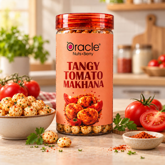 Tangy Tomato Makhana Premium Chatpata Roasted Crunchy Fox Nuts Tasty Snack (75g)
