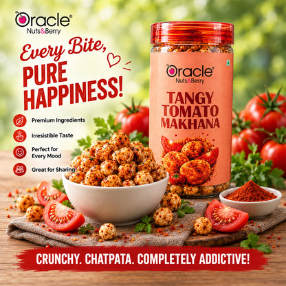 Tangy Tomato Makhana Premium Chatpata Roasted Crunchy Fox Nuts Tasty Snack (75g)