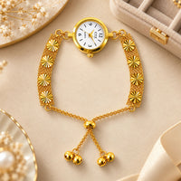 Women’s Gold Tone Bracelet Watch with Mesh Band, Elegant Fashion Wrist Watch