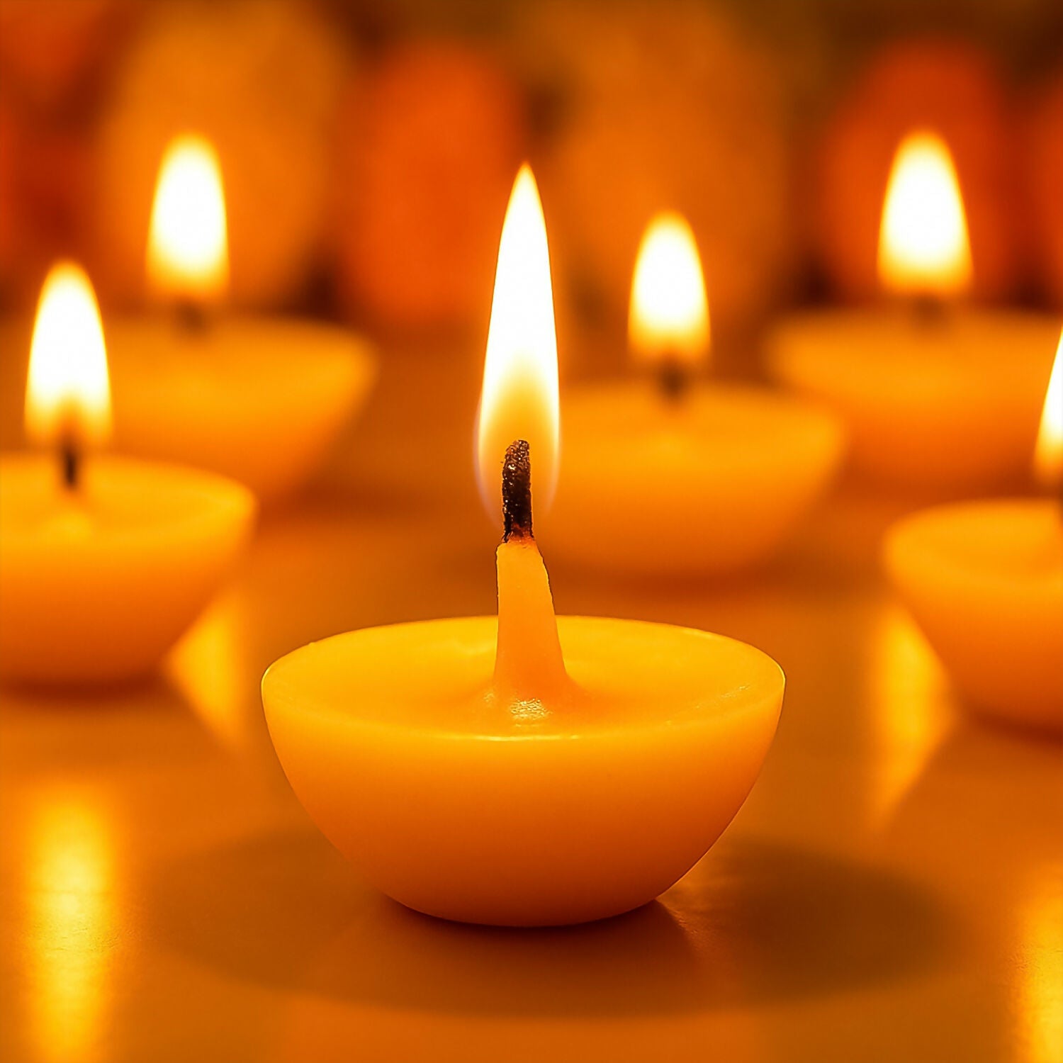 Yellow Wax Diyas for Puja and Decoration (100 gm Pack)