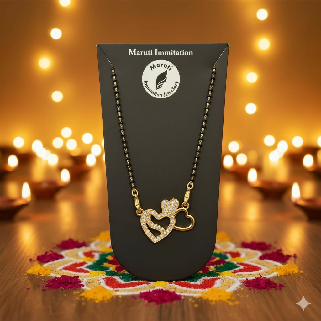 The Interlock Mangalsutra. Gold plated jewellery made with dimond.