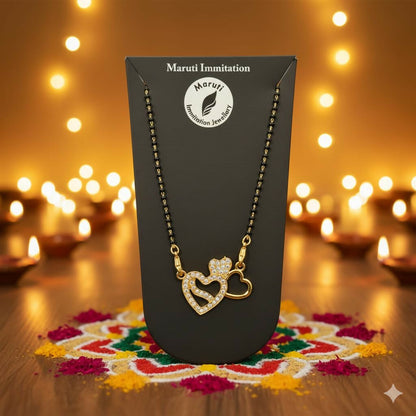 The Interlock Mangalsutra. Gold plated jewellery made with dimond.