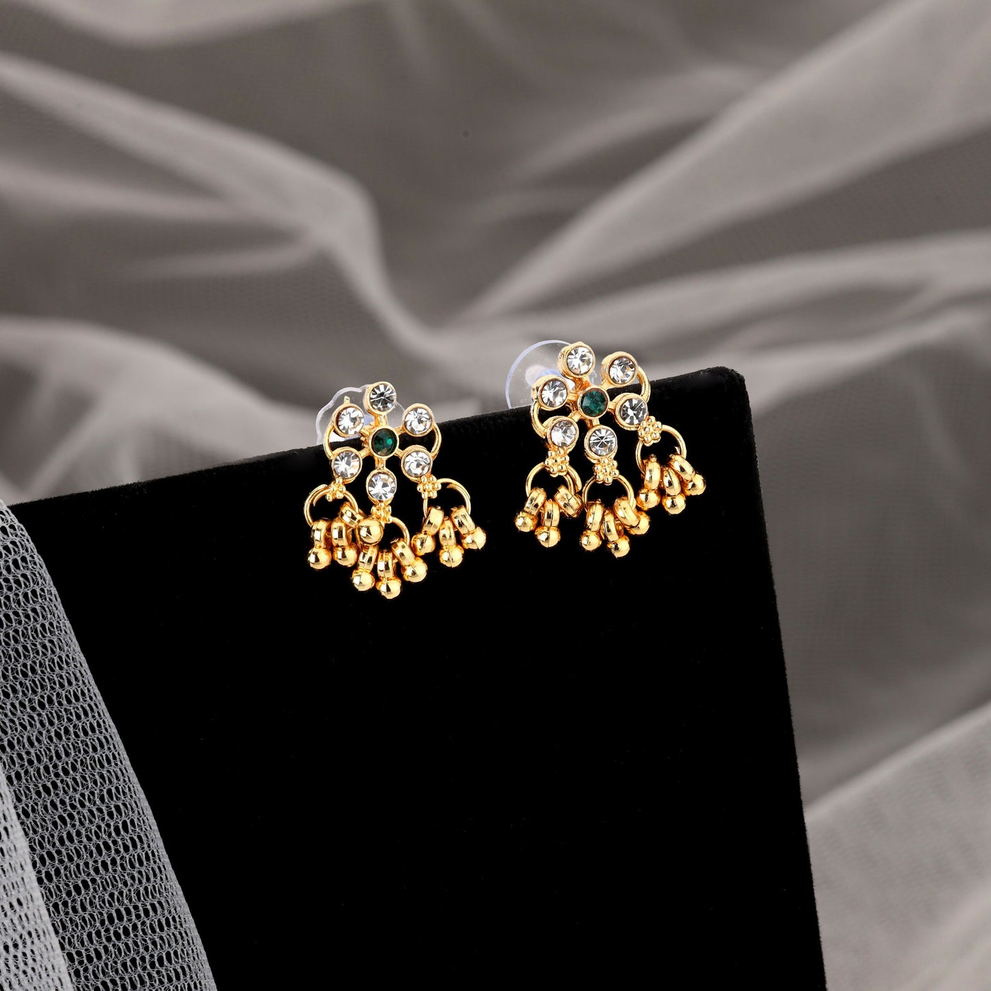 Traditional Gold-Plated Meenakari Rose Double-Pendant Necklace