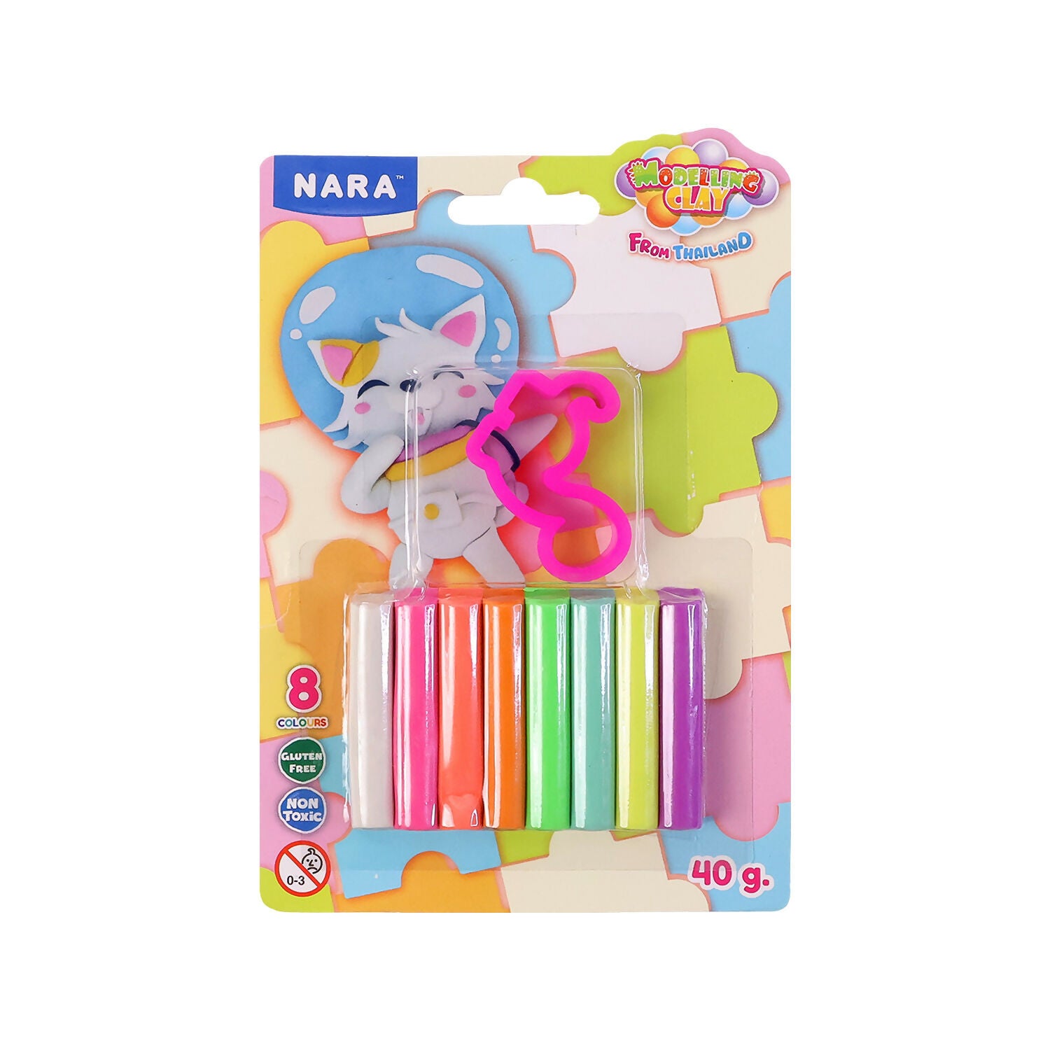 Nara 8 Color Modelling Clay Set with Cutter Creative Play Dough Kit for Kids (40 Gm)