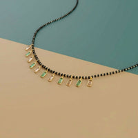 Elegant Navrang Charm Mangalsutra Necklace with Multicolor Stone Drops