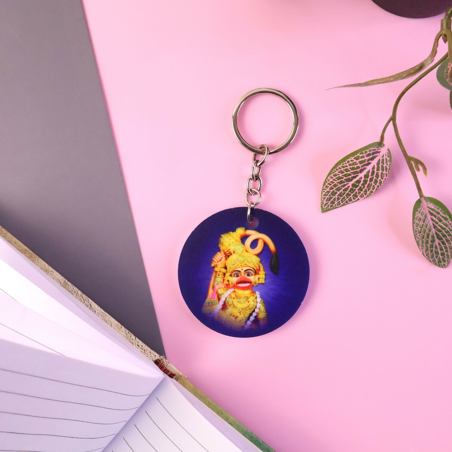 Hanuman Ji Printed Round Keychain – Durable, Vibrant & Lightweight Key Holder