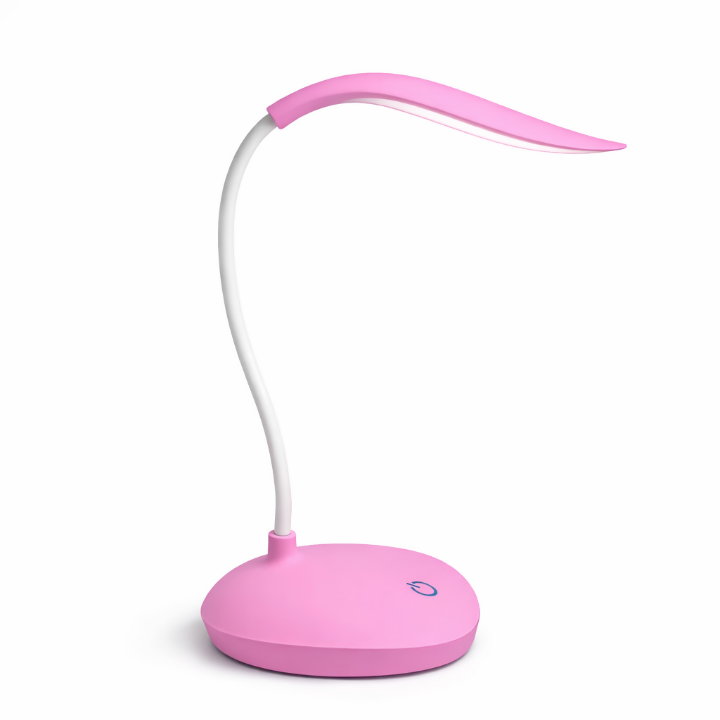 Pink Flexible LED Desk Lamp with Touch Control for Study, Reading & Kids Room