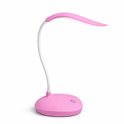 Pink Flexible LED Desk Lamp with Touch Control for Study, Reading & Kids Room