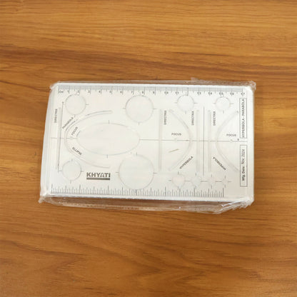 Mathematical Drawing Template Ruler Set with Ellipse Parabola Hyperbola Shapes (10Pcs)