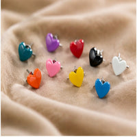 Colorful Heart Shape Stud Earrings Set for Women & Girls Cute Fashion Jewelry