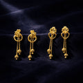 Floral Heart Drop Earrings – Elegant Traditional Jewelry for Women