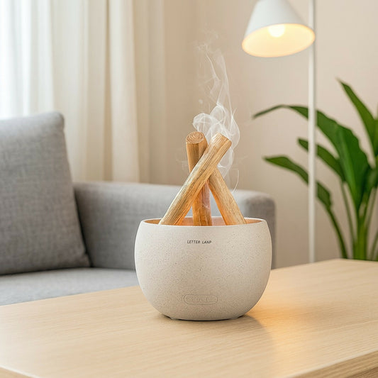Campfire Flame Aroma Diffuser with LED Light & Mist | Stylish Home Humidifier