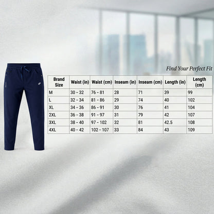 Men’s Stretchable Track Pants with Drawstring Waist & Zipper Pocket Lower