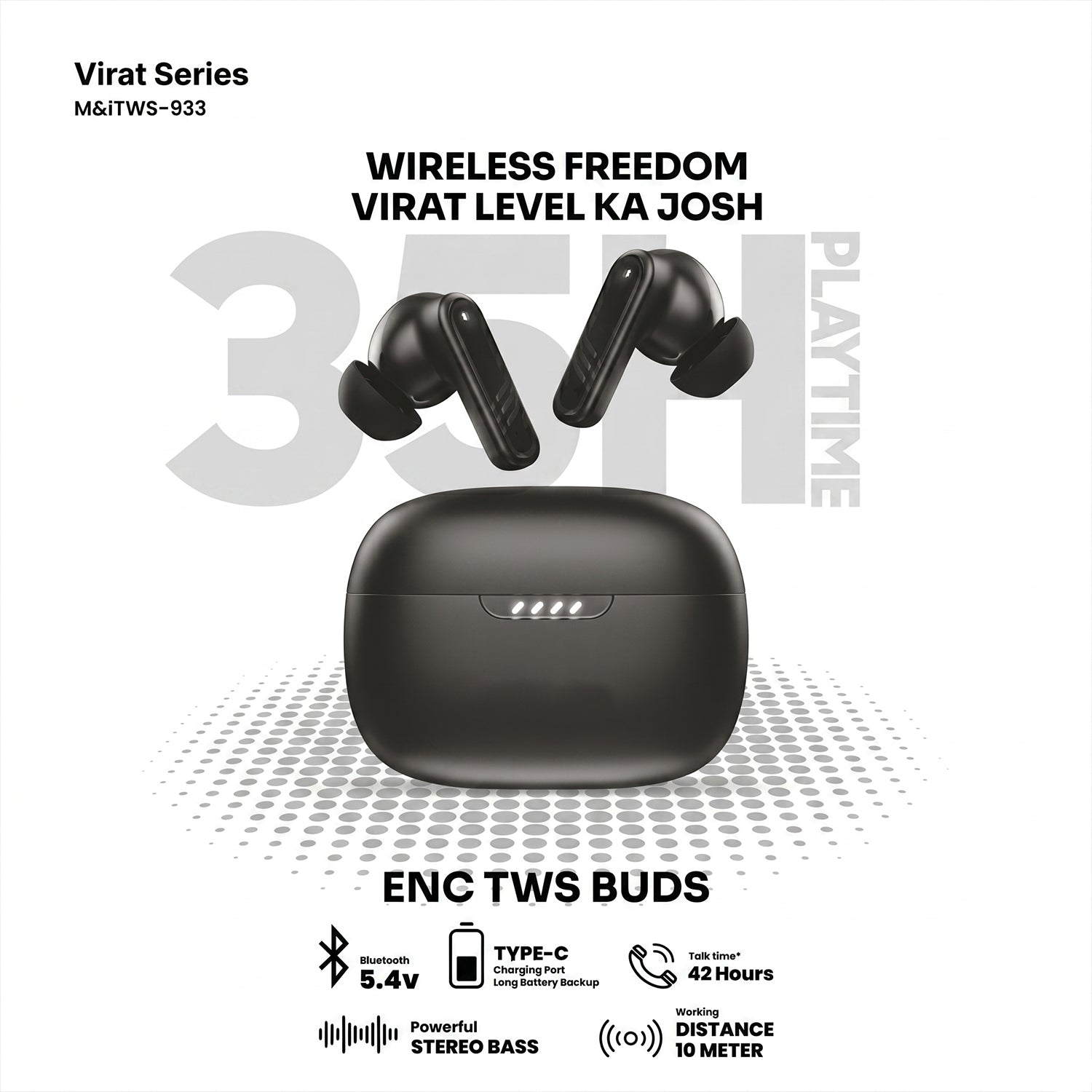 Virat Series Wireless Bluetooth Earbuds (1 Pc)