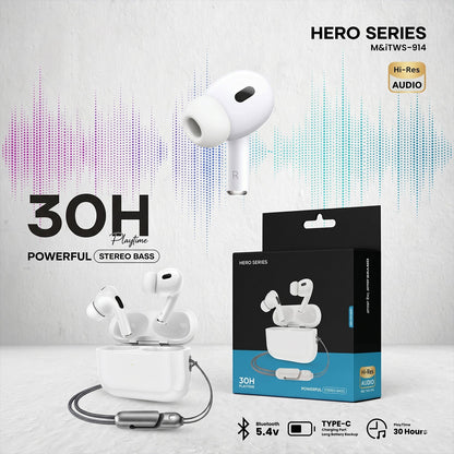 Hero Series Wireless Earbuds displayed side by side