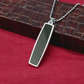 Black Enamel Chain Pendant – Sleek Durable Men's Accessory