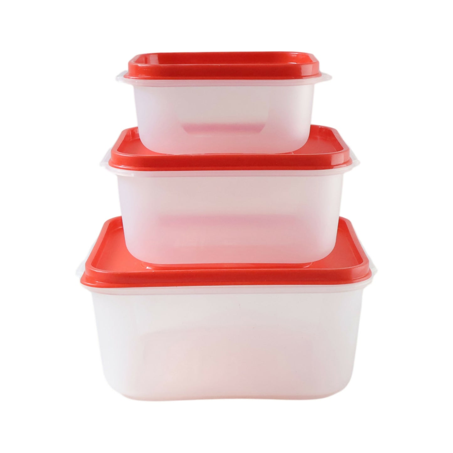 Plastic Food Storage Container Set – 3 Pieces Kitchen Storage Box Set (800 ml, 1600 ml, 2400 ml)