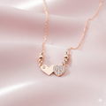 Rose Gold Double Heart Necklace – Elegant Interlocking Pendant