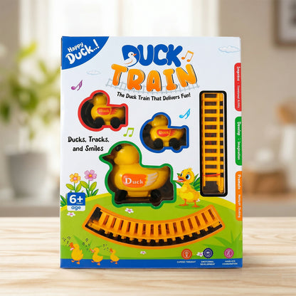 Duck train toy on track