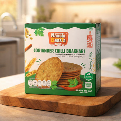 Naasta Baasta Coriander Chilli Bhakhari - Crispy Ready to Eat Snack (200 Gm)
