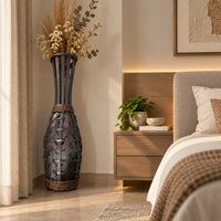 Tall Decorative Floor Vase with Woven Textured Design for Living Room Bedroom Home Decor 75 cm