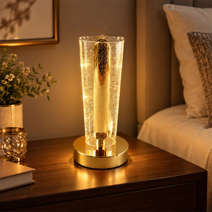 Crystal Table Lamp – Sparkle Design with Golden Base LED