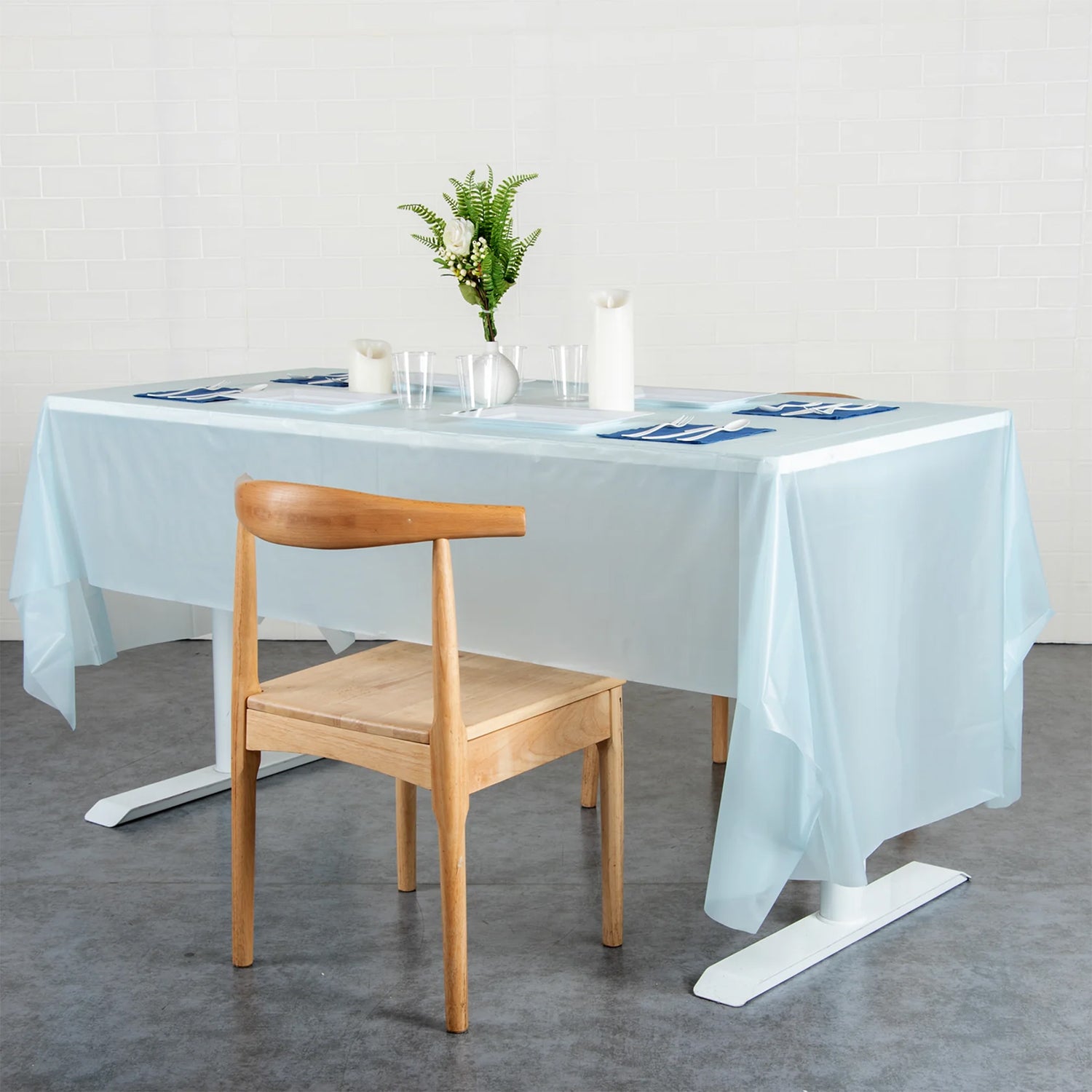 Waterproof Disposable Plastic Table Cover 137 × 183 cm