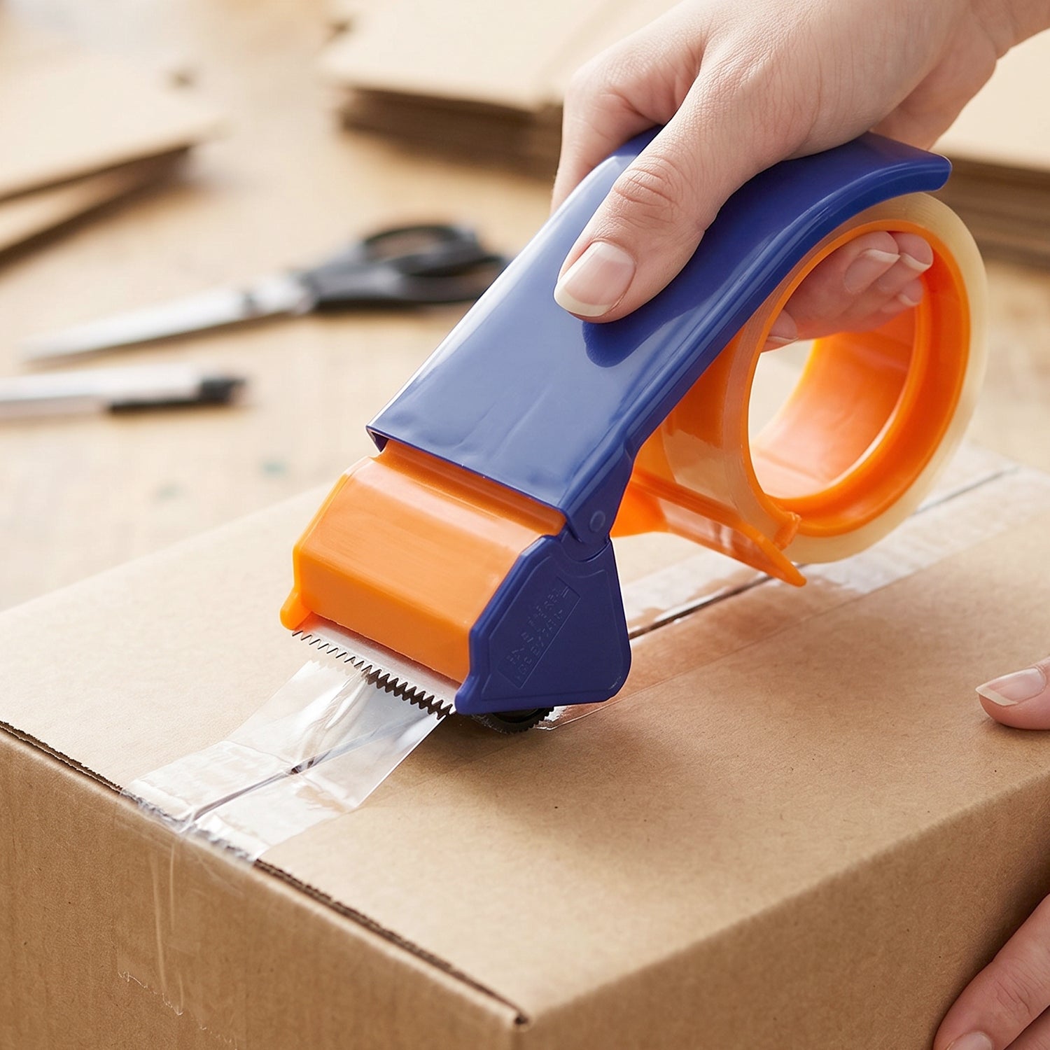 Tape cutter carton sealing